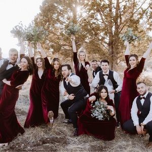 Velvet Burgundy Formal Gown in 3XL